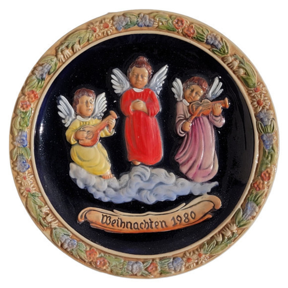 Vintage Christmas Western Germany‎ Weihnachten Salt Glaze 1980 Wall Décor Plate
